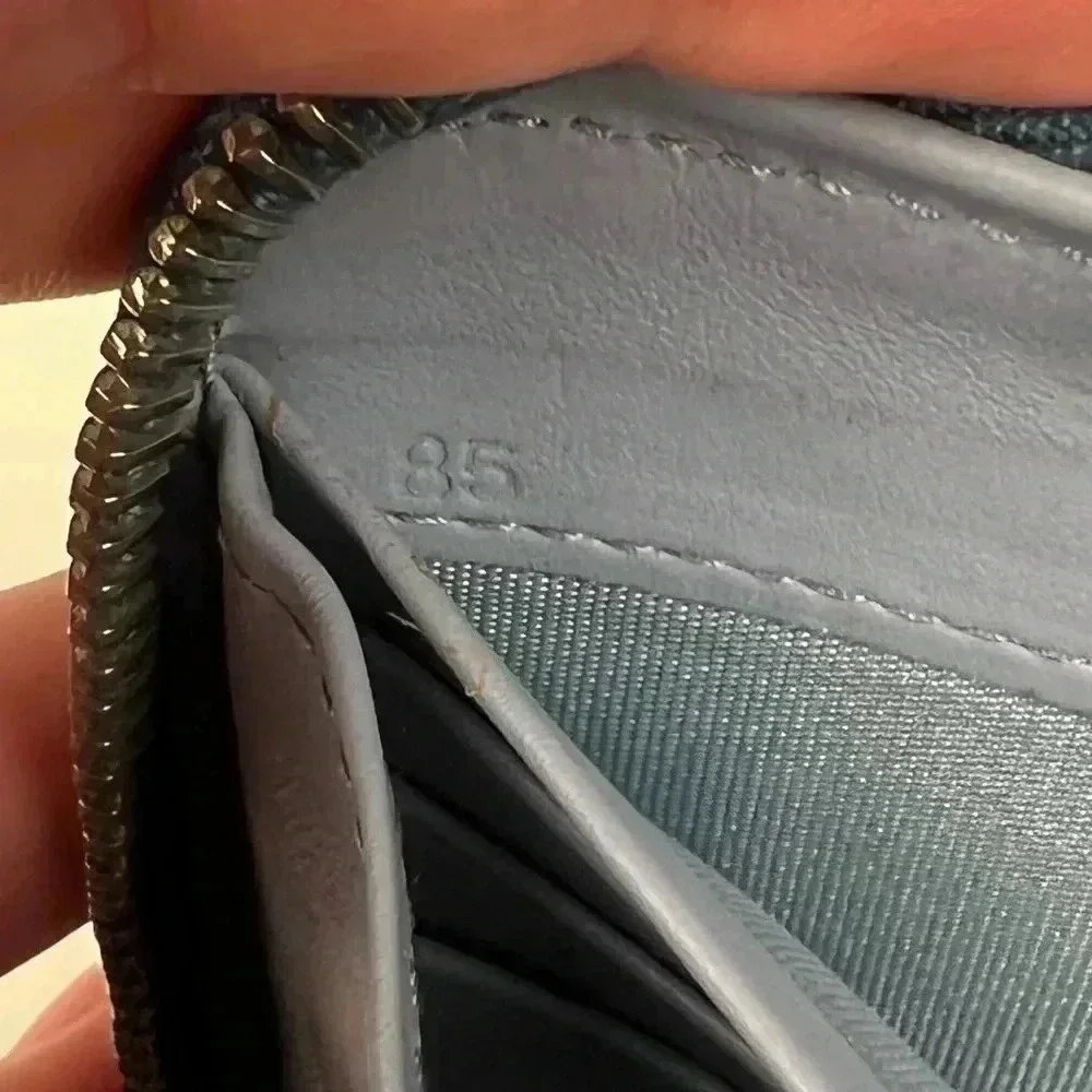 Prada Blue Glace and City Calf Leather Etiquette Continental Wallet - Picture 9 of 12